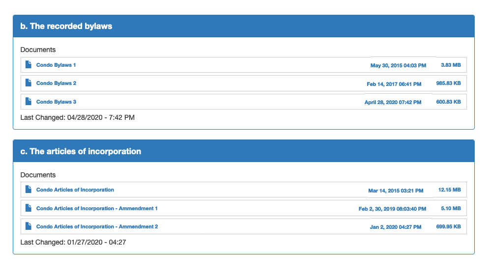 Condo Documents b.c.